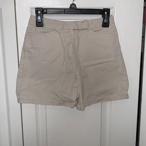 Cream mid-waist shorts